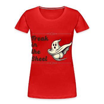 Freak dans la feuille drôle de conception fantôme - T-shirt bio Premium Femme - rouge - Devant - Mia (176cm)
