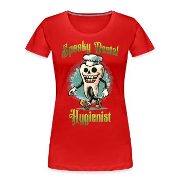 Gruselige Zahnpflege Schlechte Zähne Spaß - Frauen Premium Bio T-Shirt - Rot - Vorne - Mia (176cm)