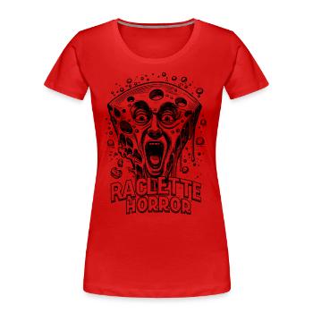 Chemise effrayante au fromage : cauchemar à raclette - T-shirt bio Premium Femme - rouge - Devant - Mia (176cm)