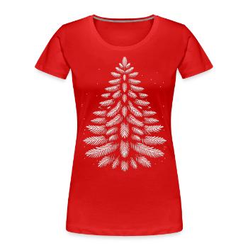Stilvoller Weihnachtsbaum Für Festliche Stimmung - Frauen Premium Bio T-Shirt - Rot - Vorne - Mia (176cm)