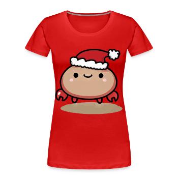 Niedliche Weihnachtskrabbe Mit Mütze - Frauen Premium Bio T-Shirt - Rot - Vorne - Mia (176cm)