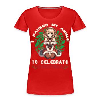Anime Weihnachten Kawaii Feier - Frauen Premium Bio T-Shirt - Rot - Vorne - Mia (176cm)