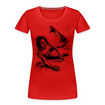 Chemise Skater Mayhem on Wheels - T-shirt bio Premium Femme - rouge - Devant - Mia (176cm)