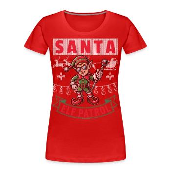 Lustiger Santa Elf Patrol Weihnachten Gruppe Team - Frauen Premium Bio T-Shirt - Rot - Vorne - Mia (176cm)