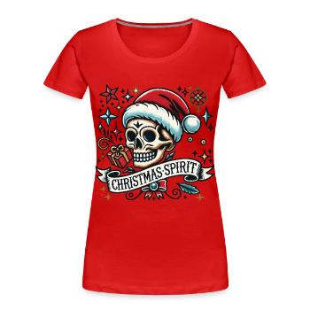 Streetwear Aesthetic Weihnachtsgeist Tattoo Stil - Frauen Premium Bio T-Shirt - Rot - Vorne - Mia (176cm)