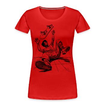Automne typique du patineur – Chemise humoristique - T-shirt bio Premium Femme - rouge - Devant - Mia (176cm)