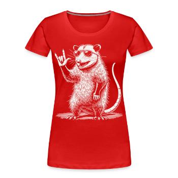 Opossum Rock Music Festival Rétro Heavy Metal - T-shirt bio Premium Femme - rouge - Devant - Mia (176cm)