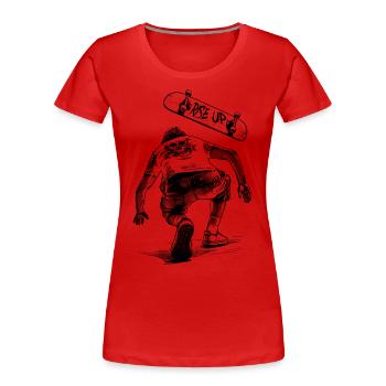 Patin. Linteau. Lève-toi. Chemise pour les vrais patineurs. - T-shirt bio Premium Femme - rouge - Devant - Mia (176cm)