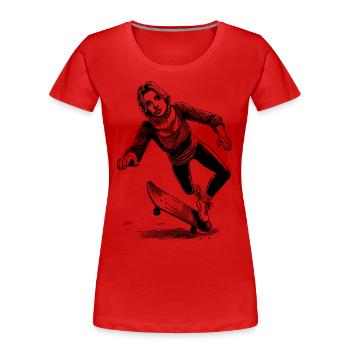 Chemise Toughr-Girl – Automne ? Aucun problème! - T-shirt bio Premium Femme - rouge - Devant - Mia (176cm)