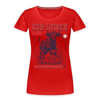 Chemise drôle d’ami gourmand dans le style vache - T-shirt bio Premium Femme - rouge - Devant - Mia (176cm)