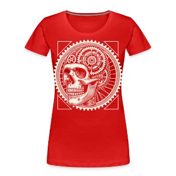 Amateurs de vélo Skull Gears - T-shirt bio Premium Femme - rouge - Devant - Mia (176cm)
