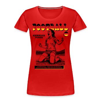 Deutschland Fußballerin Shirt: Tor mit Übersicht - Frauen Premium Bio T-Shirt - Rot - Vorne - Mia (176cm)