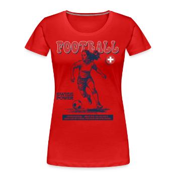 Swiss Fußballerin Shirt: Spektakulärer Pass - Frauen Premium Bio T-Shirt - Rot - Vorne - Mia (176cm)