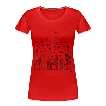 Tehran - Women's Premium Organic T-Shirt - red - Front - Mia (176cm)