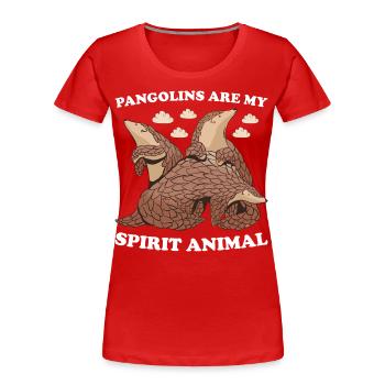 Les pangolins sont mon animal Pangolin - T-shirt bio Premium Femme - rouge - Devant - Mia (176cm)