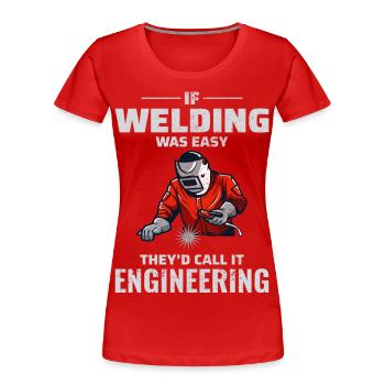 Schweißschweißer Metallbau Eisenarbeiter - Frauen Premium Bio T-Shirt - Rot - Vorne - Mia (176cm)