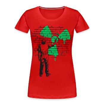 Atomkraft Ja bitte, Ja zu Atomenergie - Frauen Premium Bio T-Shirt - Rot - Vorne - Mia (176cm)