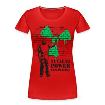 Atomkraft Ja bitte, Ja zu Atomenergie - Frauen Premium Bio T-Shirt - Rot - Vorne - Mia (176cm)