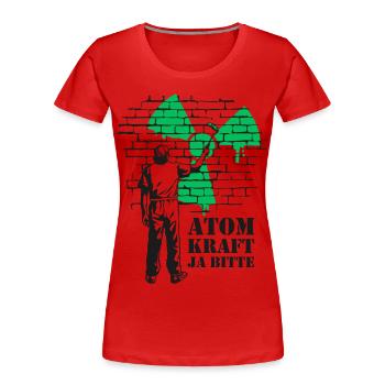 Atomkraft Ja bitte, Ja zu Atomenergie - Frauen Premium Bio T-Shirt - Rot - Vorne - Mia (176cm)