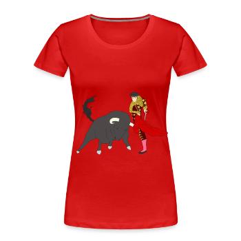 Stierkampf Torero Geschenk Shirt - Frauen Premium Bio T-Shirt - Rot - Vorne - Mia (176cm)