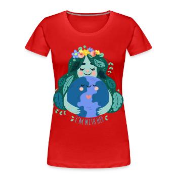 Mother earth environment nature gift - Women's Premium Organic T-Shirt - red - Front - Mia (176cm)