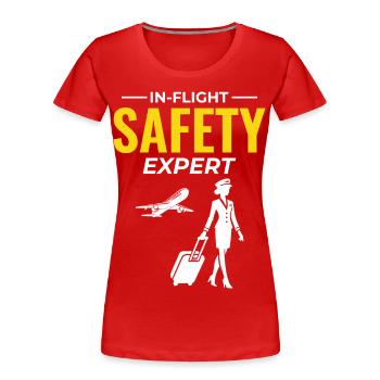 Flugbegleiter Flugbegleiter Flugbegleiterin Flugbegleiterin - Frauen Premium Bio T-Shirt - Rot - Vorne - Mia (176cm)