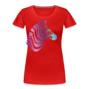 zebra rainbow pferd divers LBGTQ queer girl demo L - Frauen Premium Bio T-Shirt - Rot - Vorne - Mia (176cm)
