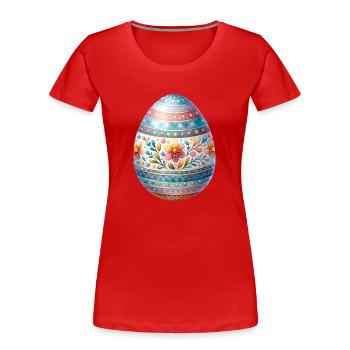 Very Detailed Easter Egg In Watercolor Style - Women's Premium Organic T-Shirt - red - Front - Mia (176cm)