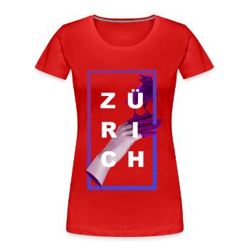 ZURICH - Women's Premium Organic T-Shirt - red - Front - Mia (176cm)