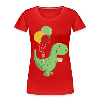 Joyeux anniversaire garçon d'anniversaire T Rex Dinosaur - T-shirt bio Premium Femme - rouge - Devant - Mia (176cm)