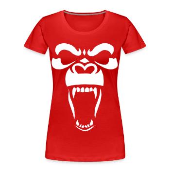 Gorille blanc - T-shirt bio Premium Femme - rouge - Devant - Mia (176cm)