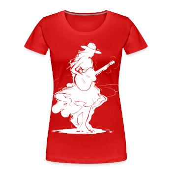 Guitar Girl - Women's Premium Organic T-Shirt - red - Front - Mia (176cm)