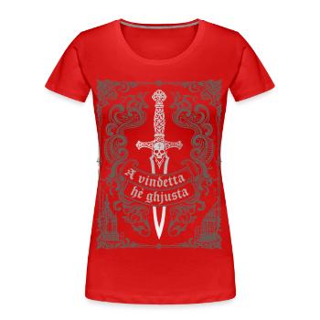 A vindetta hè ghjusta - T-shirt bio Premium Femme - rouge - Devant - Mia (176cm)