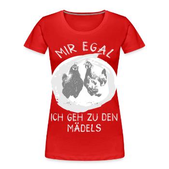 I DON'T CARE I'M GOING TO THE GIRLS CHICKENS - Women's Premium Organic T-Shirt - red - Front - Mia (176cm)
