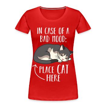 Chat - T-shirt bio Premium Femme - rouge - Devant - Mia (176cm)