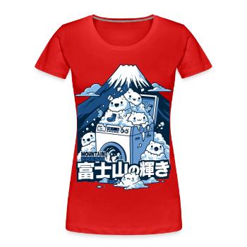 Fuji Fresh Kawaii Waschmaschine - Frauen Premium Bio T-Shirt - Rot - Vorne - Mia (176cm)
