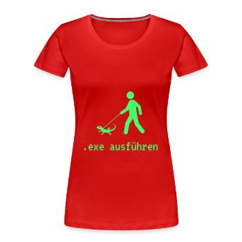 Exe Echse ausfuehren Admin Sysadmin Geschenk - Frauen Premium Bio T-Shirt - Rot - Vorne - Mia (176cm)
