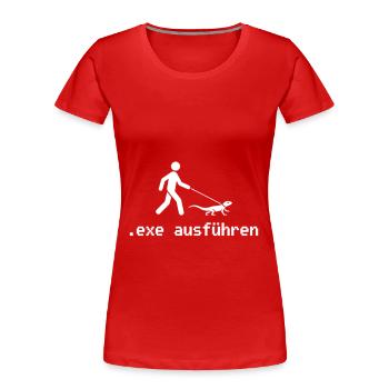 .EXE ausführen – Lustiges Informatiker Shirt - Frauen Premium Bio T-Shirt - Rot - Vorne - Mia (176cm)