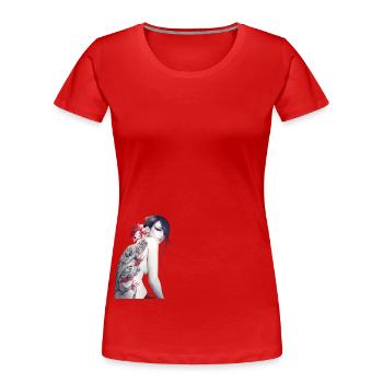 Asiatisch - Frauen Premium Bio T-Shirt - Rot - Vorne - Mia (176cm)