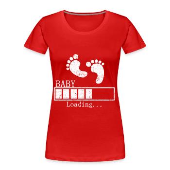 Schwangerschaft - Frauen Premium Bio T-Shirt - Rot - Vorne - Mia (176cm)
