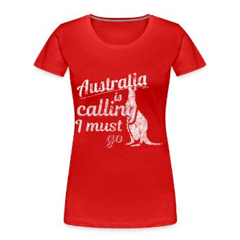 Australia - Women's Premium Organic T-Shirt - red - Front - Mia (176cm)