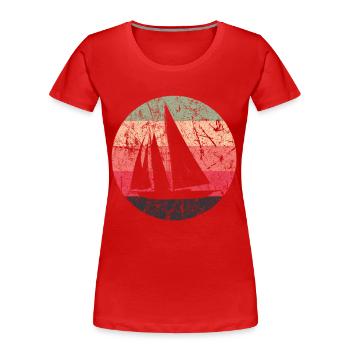navigation à voile - T-shirt bio Premium Femme - rouge - Devant - Mia (176cm)