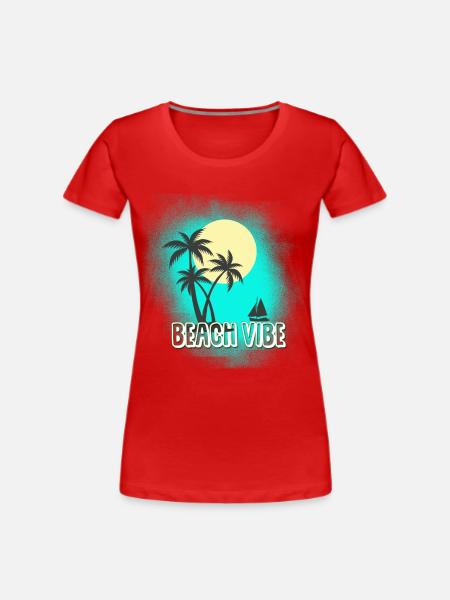 Plage - T-shirt bio Premium Femme - rouge