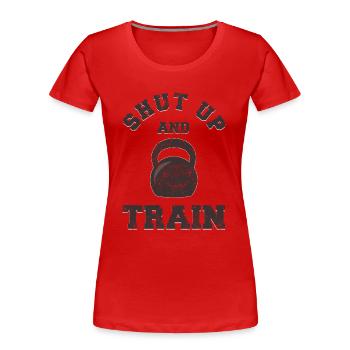Sport Fitness Gift Idea - Women's Premium Organic T-Shirt - red - Front - Mia (176cm)