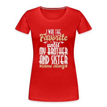 Siblings Little brother Little sister - Women's Premium Organic T-Shirt - red - Front - Mia (176cm)