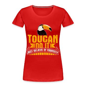 Tukan Tropenvogel Dschungel Geschenkidee - Frauen Premium Bio T-Shirt - Rot - Vorne - Mia (176cm)