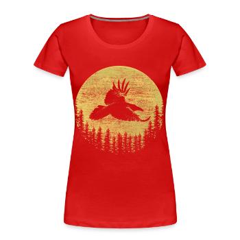 Raven soul animal - Women's Premium Organic T-Shirt - red - Front - Mia (176cm)