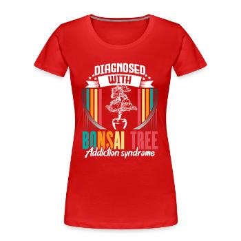 Bonsaï Asie Détente Cadeau - T-shirt bio Premium Femme - rouge - Devant - Mia (176cm)