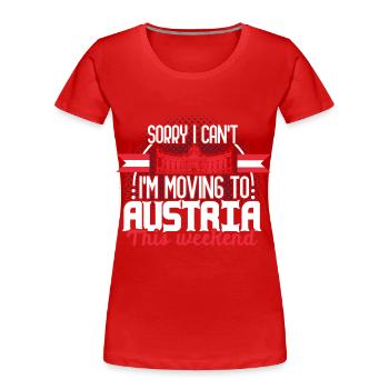 Österreich Wurzeln Geschenk - Frauen Premium Bio T-Shirt - Rot - Vorne - Mia (176cm)
