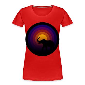 Schallplatte mit Elefanten Groove - Frauen Premium Bio T-Shirt - Rot - Vorne - Mia (176cm)